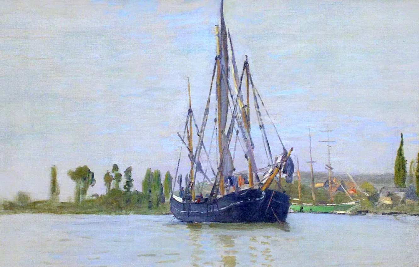 Photo wallpaper ship, picture, Sailboat, mast, Claude Monet