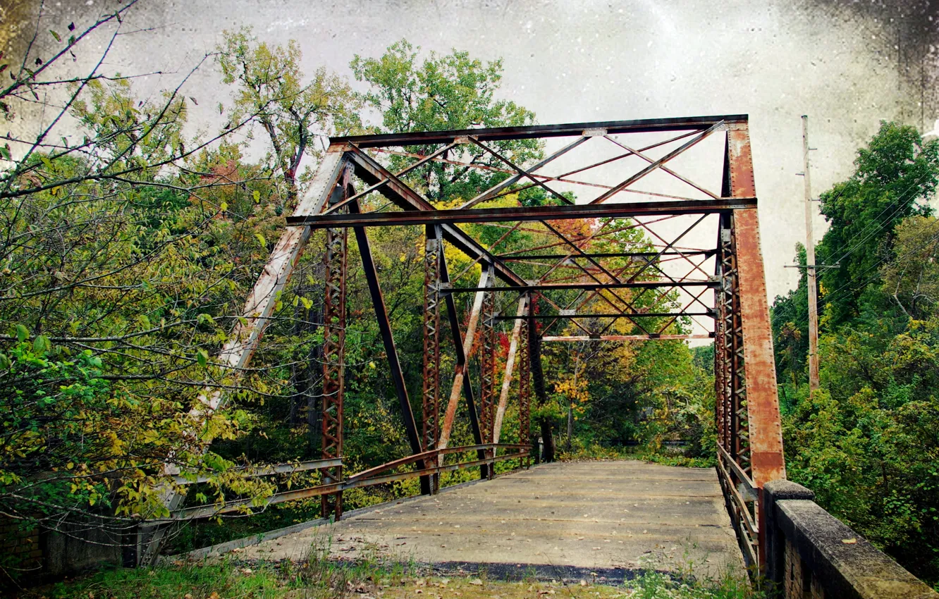 Photo wallpaper road, bridge, style, background