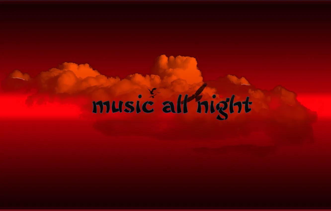 Photo wallpaper red, Music, Music all night