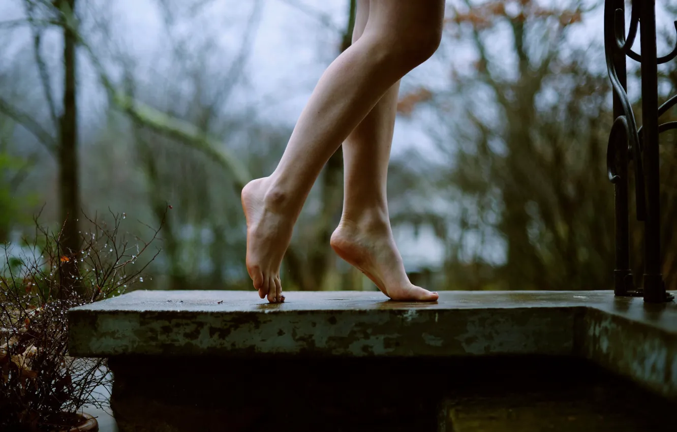 Photo wallpaper rain, feet, NoelleBuske