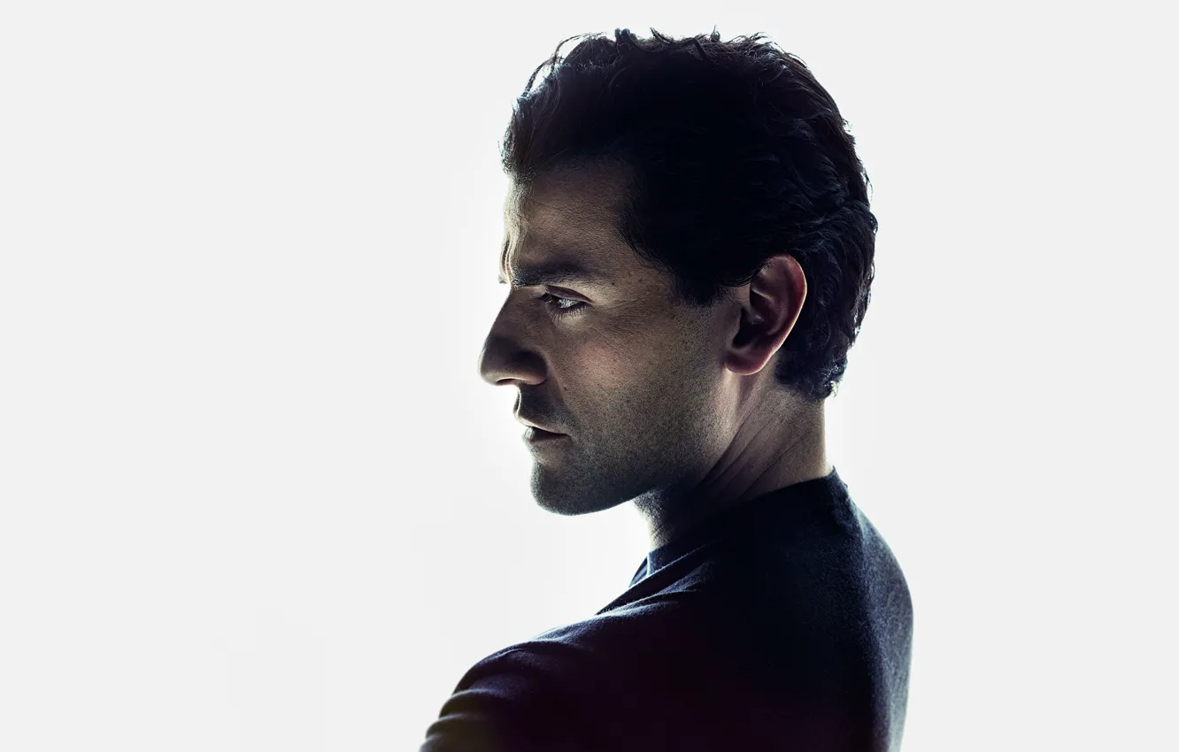 Photo wallpaper portrait, actor, white background, profile, time, Oscar Isaac, Oscar Isaac, Marc Grob