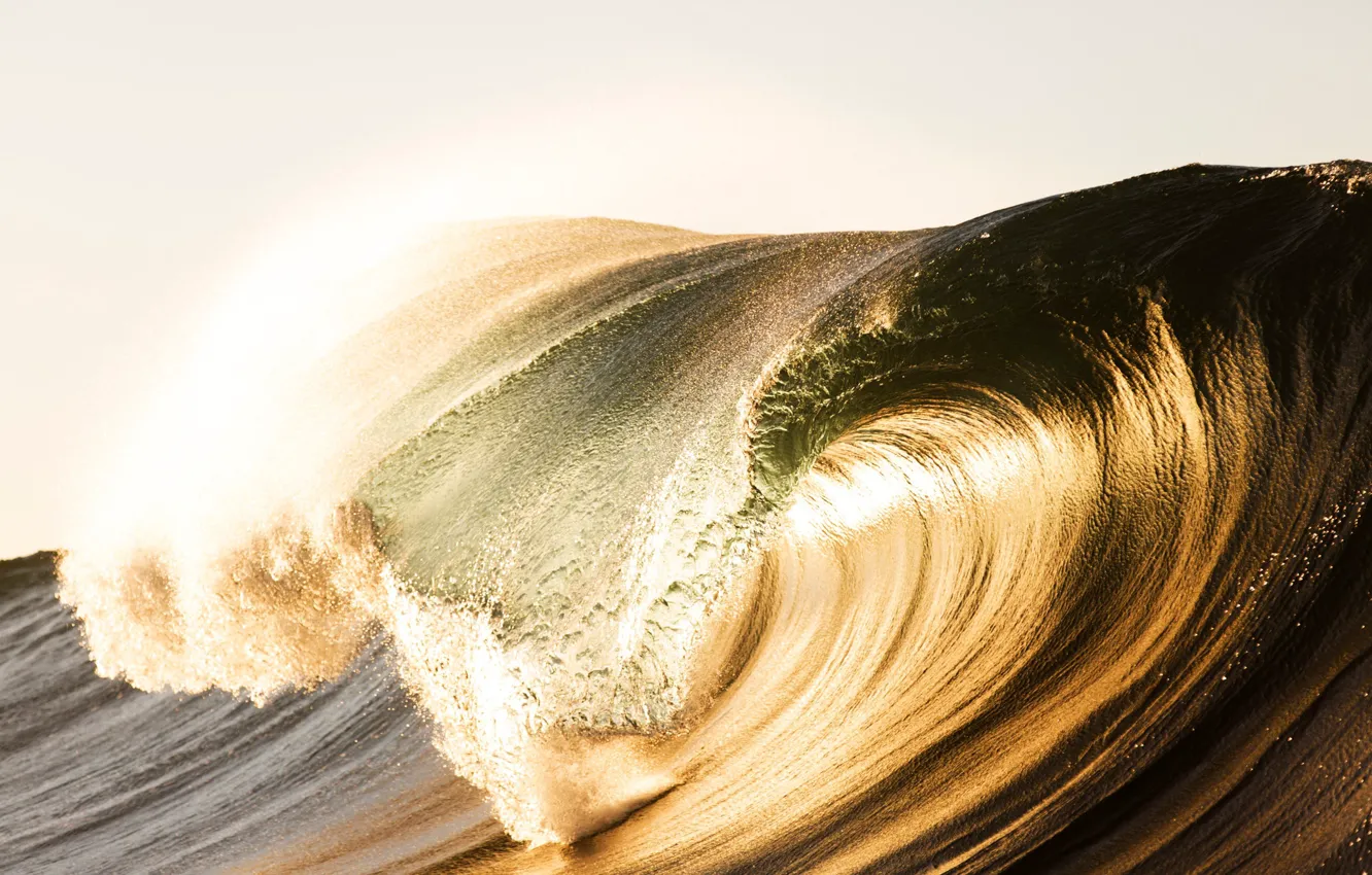 Photo wallpaper light, nature, the ocean, wave