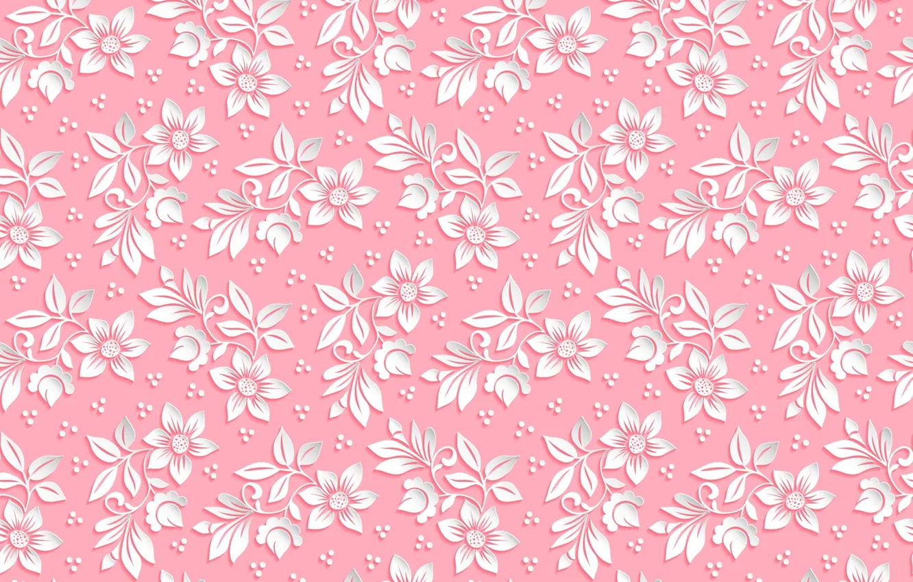 Photo wallpaper flowers, background, pink, pattern, the volume
