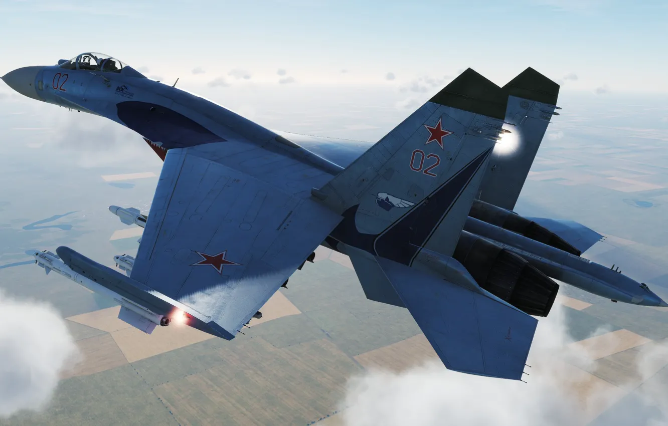 Photo wallpaper Su-27, multi-role fighter, Sukhoi