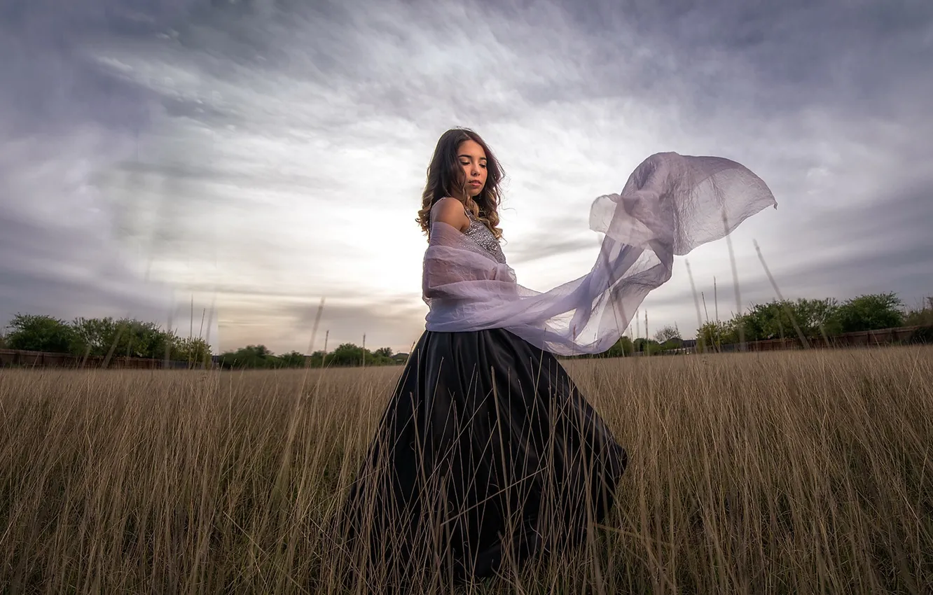 Photo wallpaper girl, nature, pose