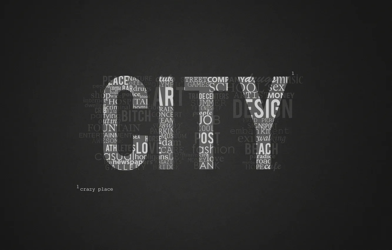 Photo wallpaper city, the city, Wallpaper, thoughts, English text, crazy town