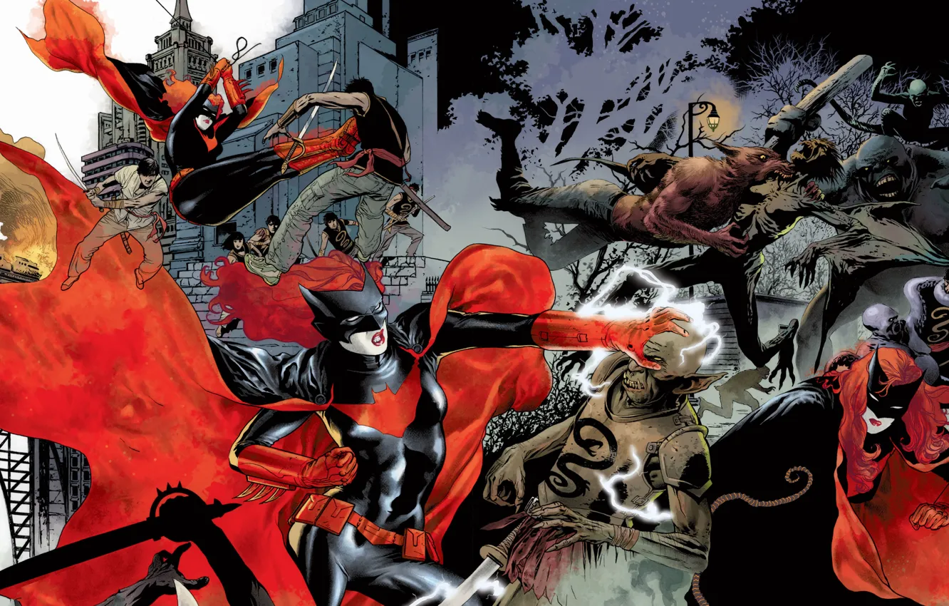 Photo wallpaper red, comics, Batwoman