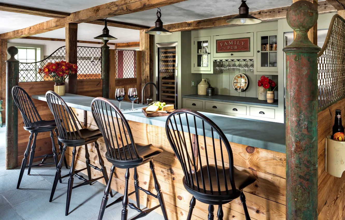 Photo wallpaper design, style, interior, Connecticut, Connecticut, a new rustic aesthetic, hand-forged iron, rustic atmosphere