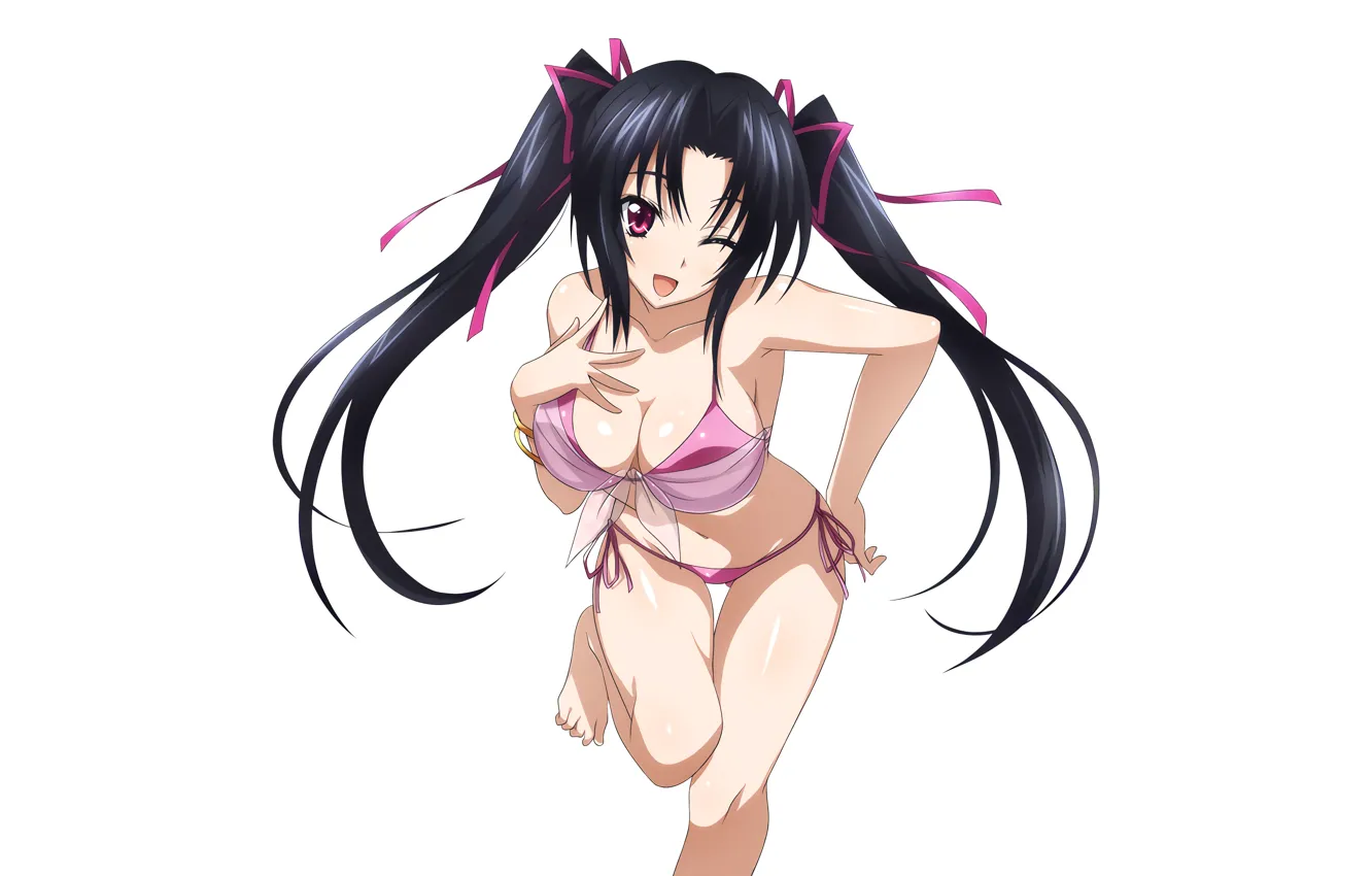 Photo wallpaper girl, sexy, cleavage, long hair, boobs, anime, beautiful, pretty