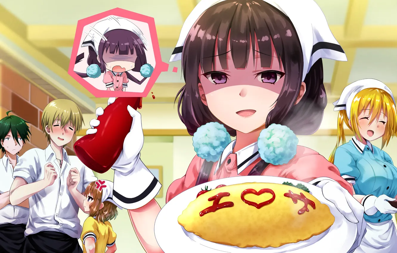 Photo wallpaper food, anime, characters, Blend s