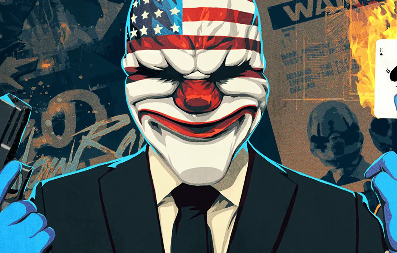 Photo wallpaper game, PAYDAY 2, The Big Score Classic, Crimewave Edition