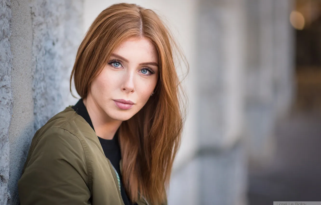 Photo wallpaper look, girl, pose, model, portrait, makeup, jacket, hairstyle