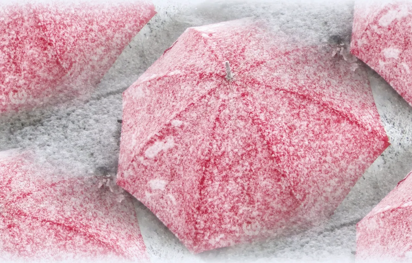 Photo wallpaper snow, background, umbrella