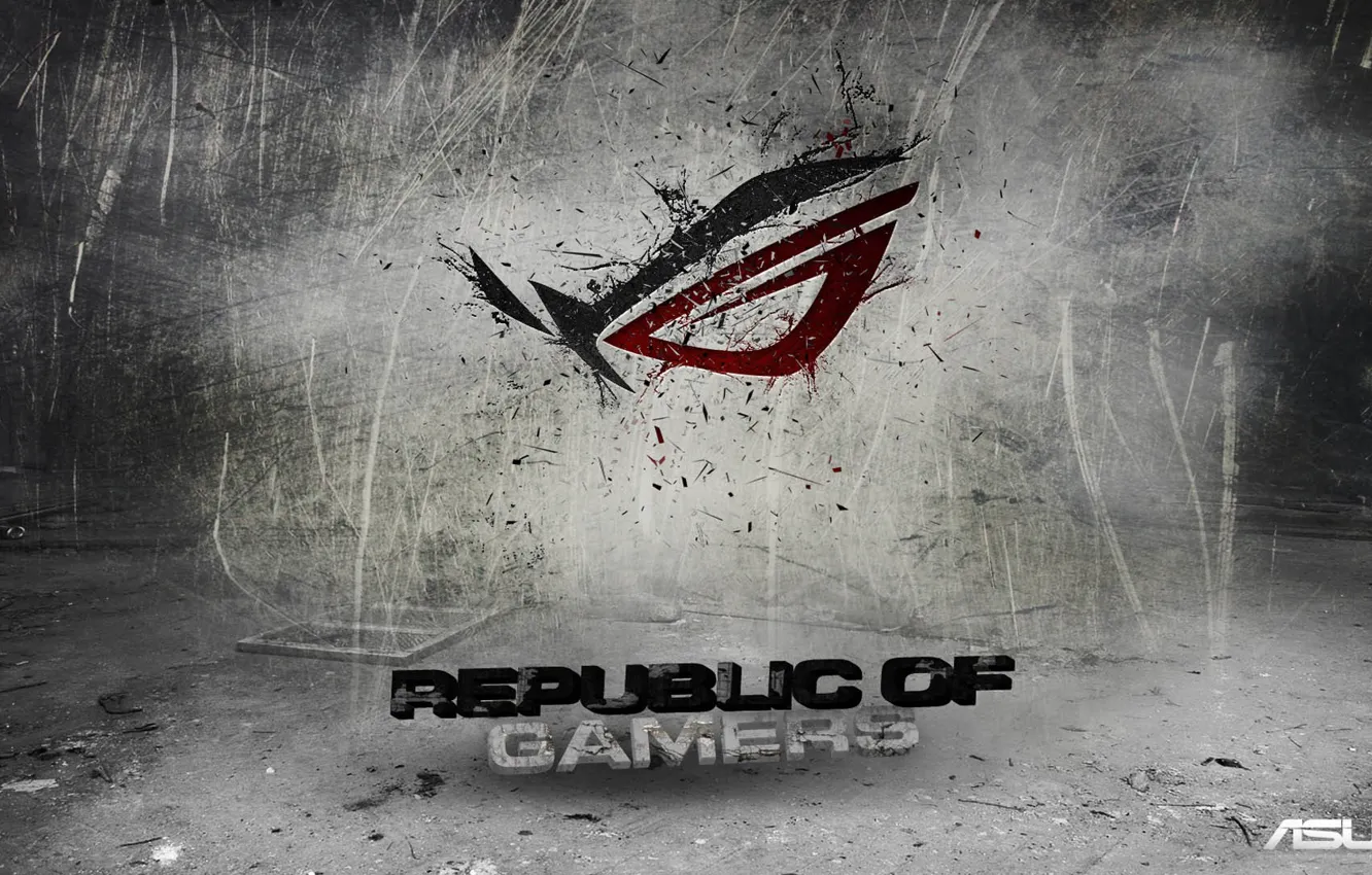 Photo wallpaper logo, asus, republic of gamers