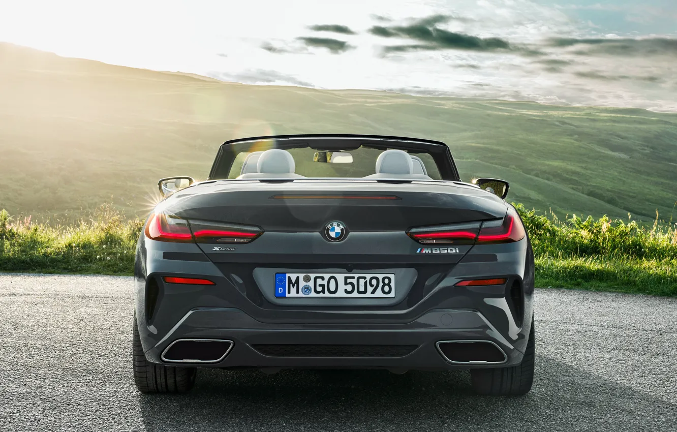 Photo wallpaper BMW, convertible, rear view, 2018, Cabrio, 8-Series, M850i, XDrive