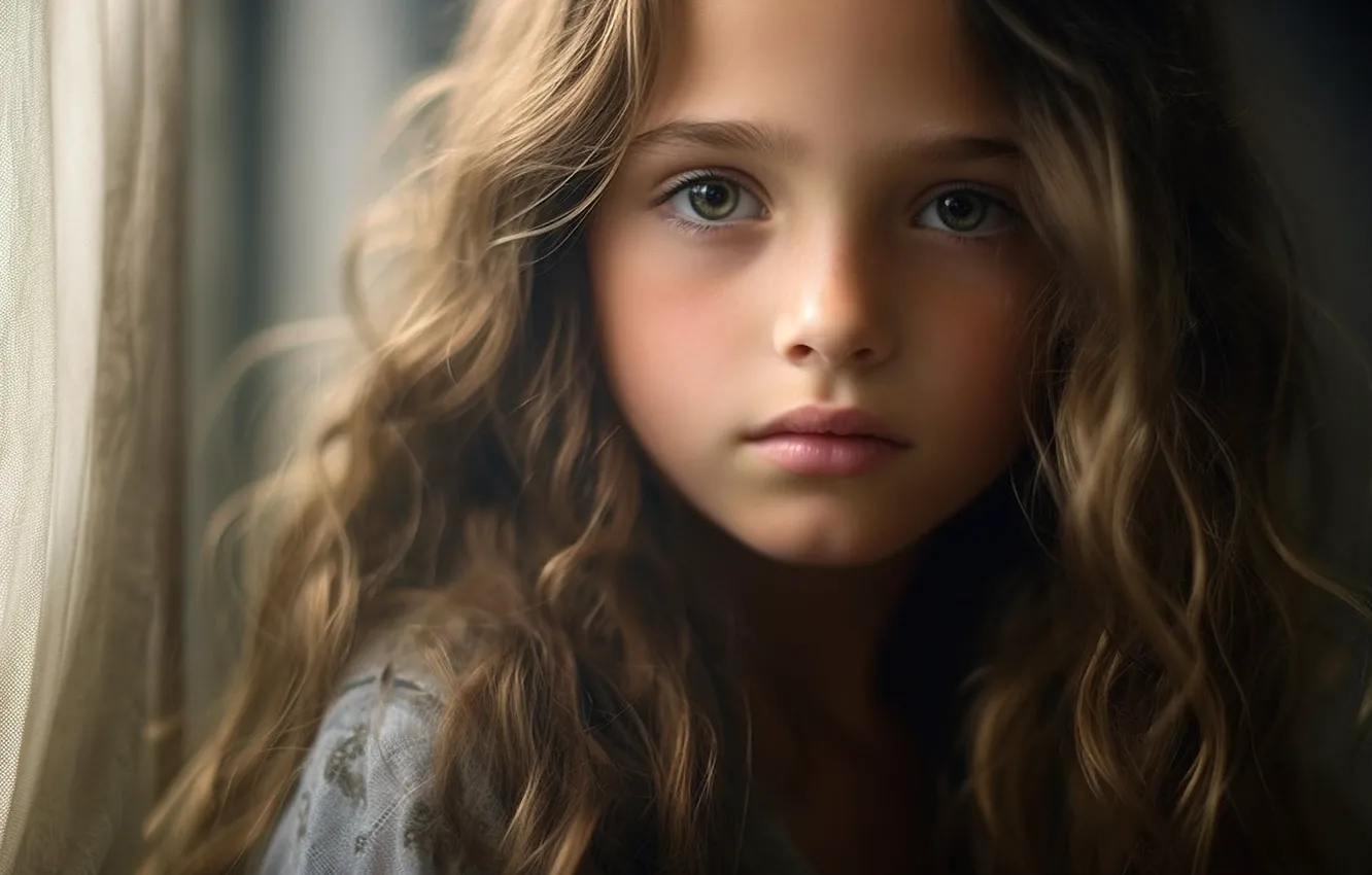 Photo wallpaper look, portrait, girl, AI art, The Art of Artificial Intelligence, neural network