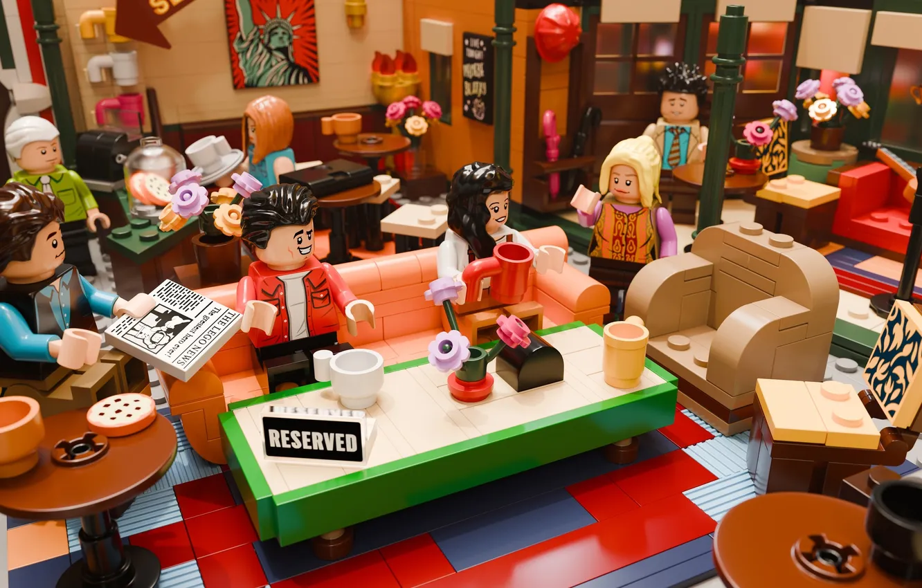 Photo wallpaper each, cafe, the series, Ross, Monica, friends, Phoebe, blender