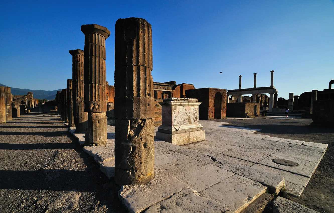 Photo wallpaper Italy, ruins, Pompeii