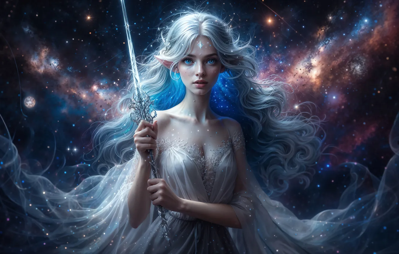 Photo wallpaper girl, sword, World of Warcraft, elf, hunter, the blood elf, The Lord of the Beasts, …