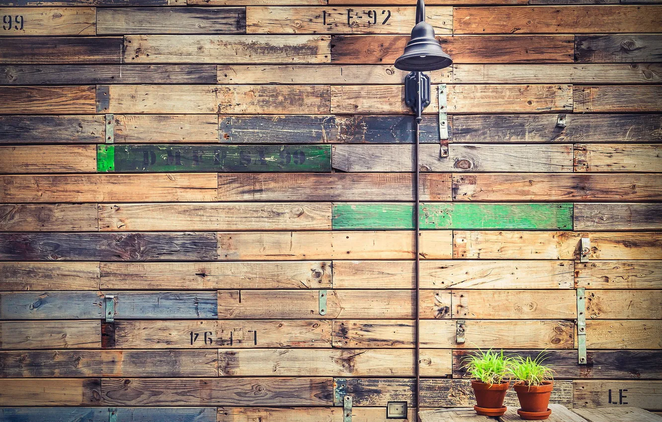 Photo wallpaper wall, Board, lamp