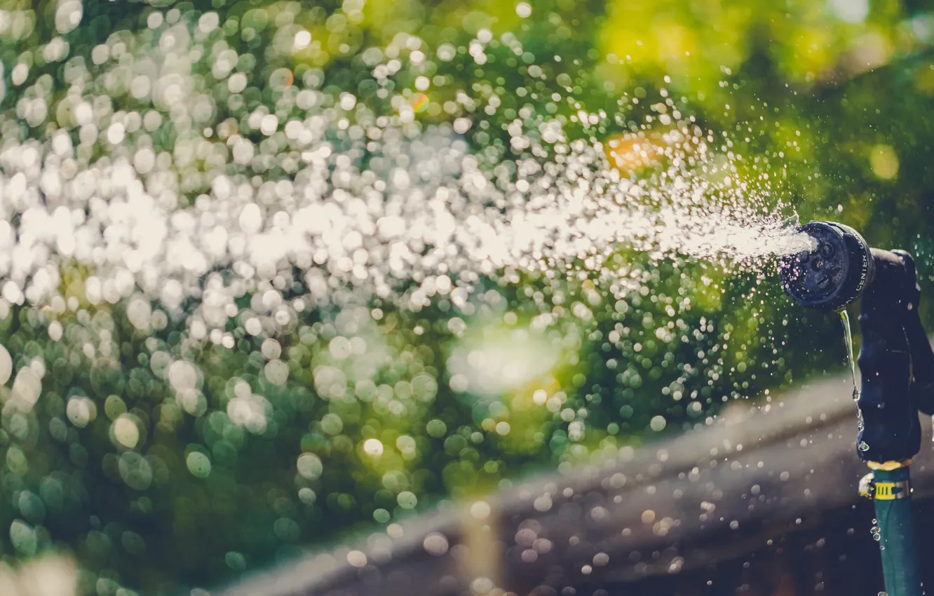 Photo wallpaper water, drops, squirt