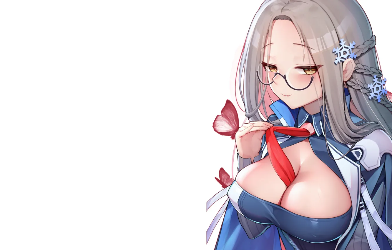 Photo wallpaper girl, sexy, cleavage, Shangri-La, long hair, boobs, anime, beautiful