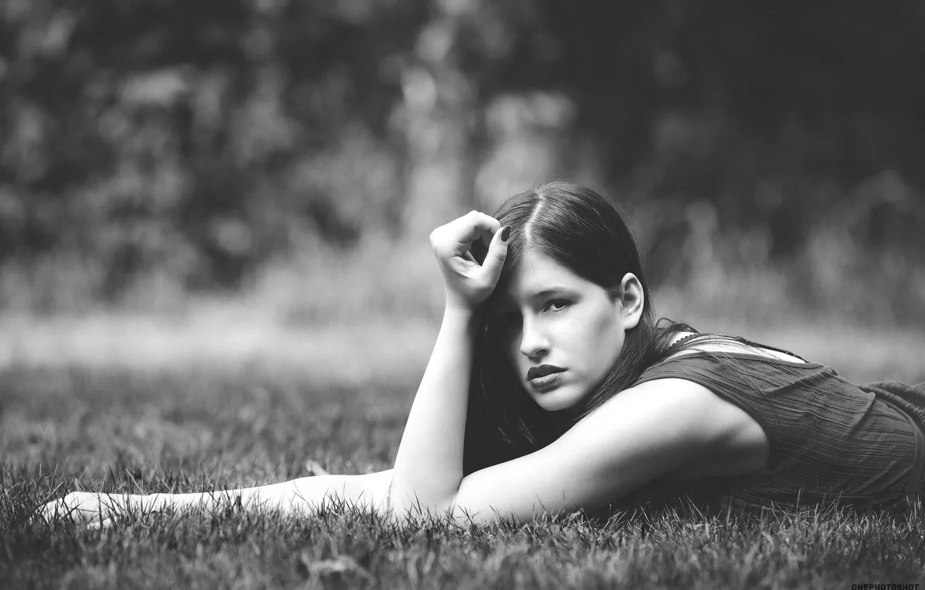 Photo wallpaper grass, girl, photographer, girl, photography, photographer, Florian Seelmann