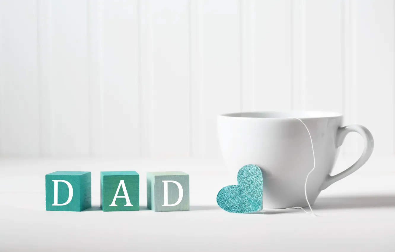 Photo wallpaper Cup, happy, heart, text, holiday, coffe, father's day, Melpomene