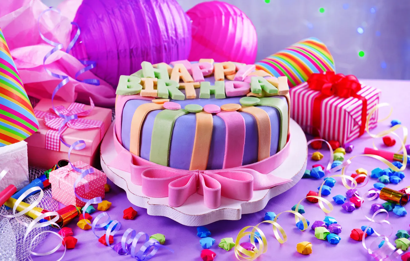 Photo wallpaper birthday, candles, cake, cake, sweet, decoration, Happy, Birthday