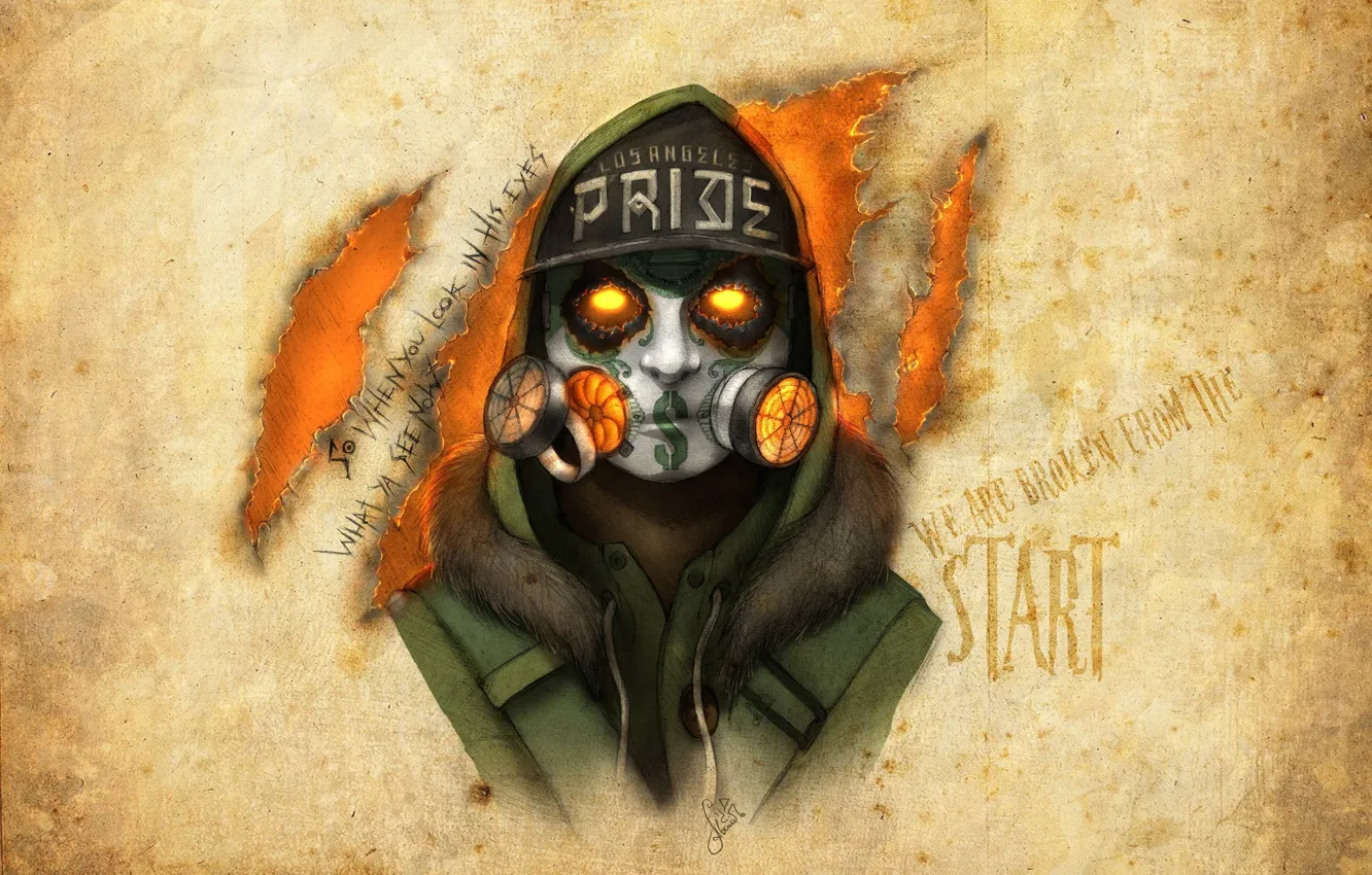 Photo wallpaper Hollywood Undead, artwork, Notes from the Underground, J-DOG