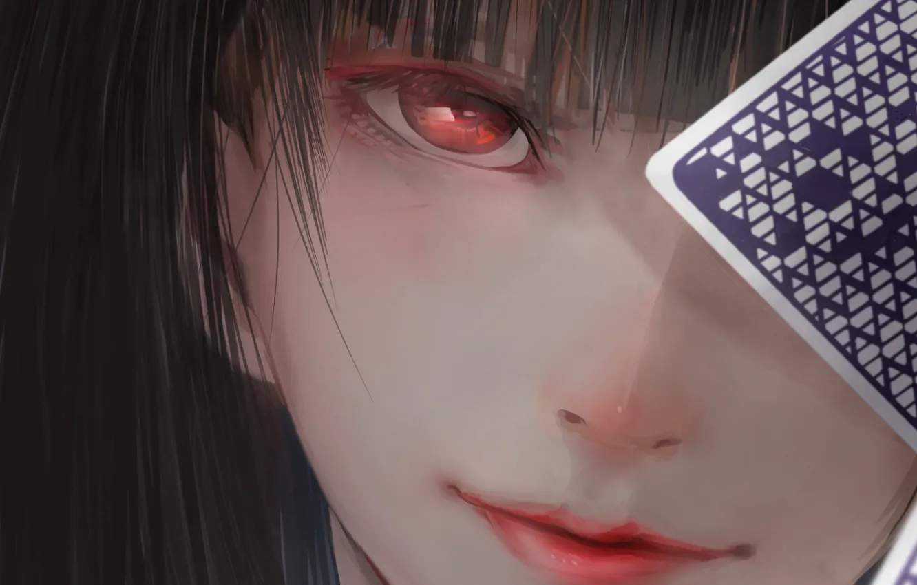 Photo wallpaper girl, anime, face, japanese, bishojo, Kakegurui, Compulsive Gambler, Yumi Located In Jabami