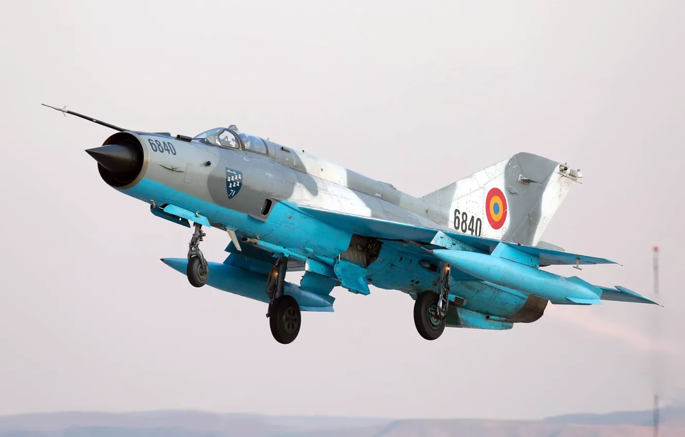 Photo wallpaper fighter, the rise, The MiG-21, OKB Mikoyan and Gurevich, Chassis, The BBC Romania, PTB