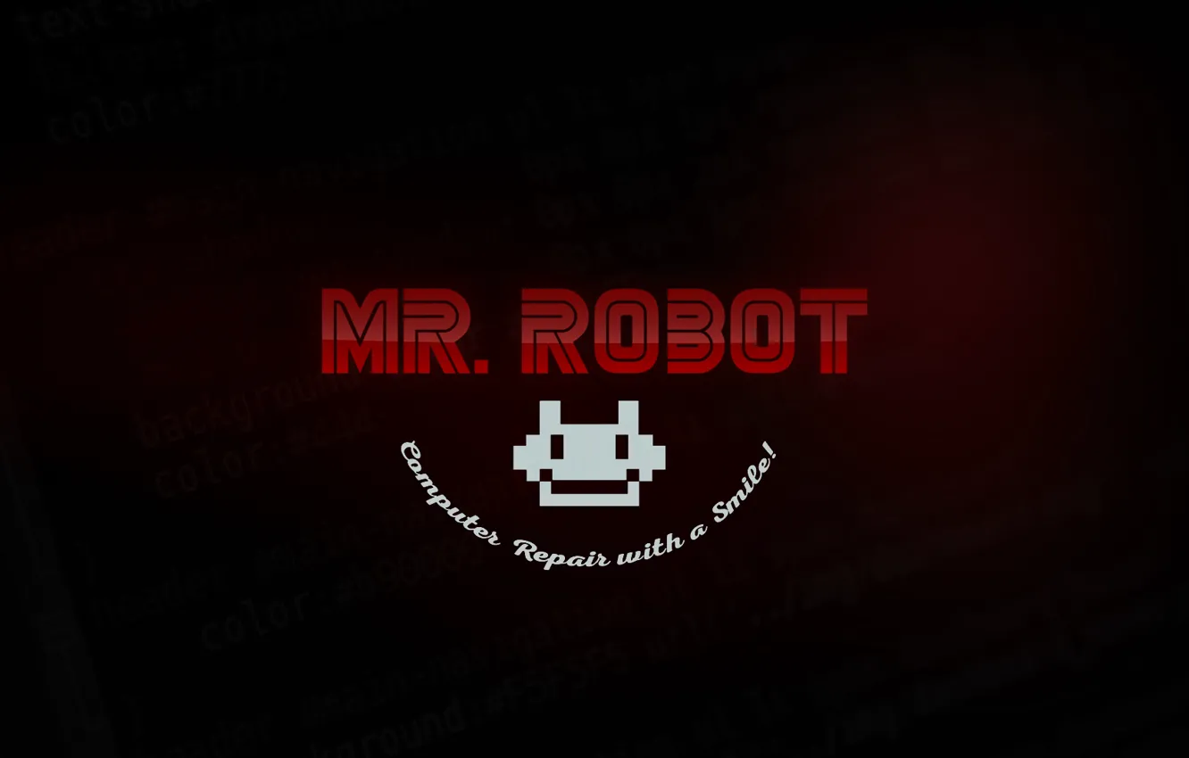 Photo wallpaper logo, robot, series, code, mr.robot, fsociety