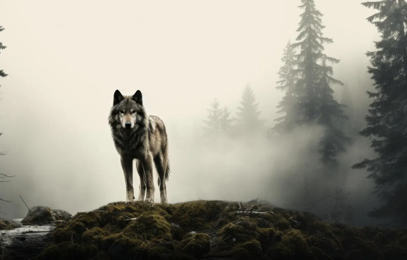 Photo wallpaper Predator, nature, snow, face, animal, wolf, canis lupus, wildlife