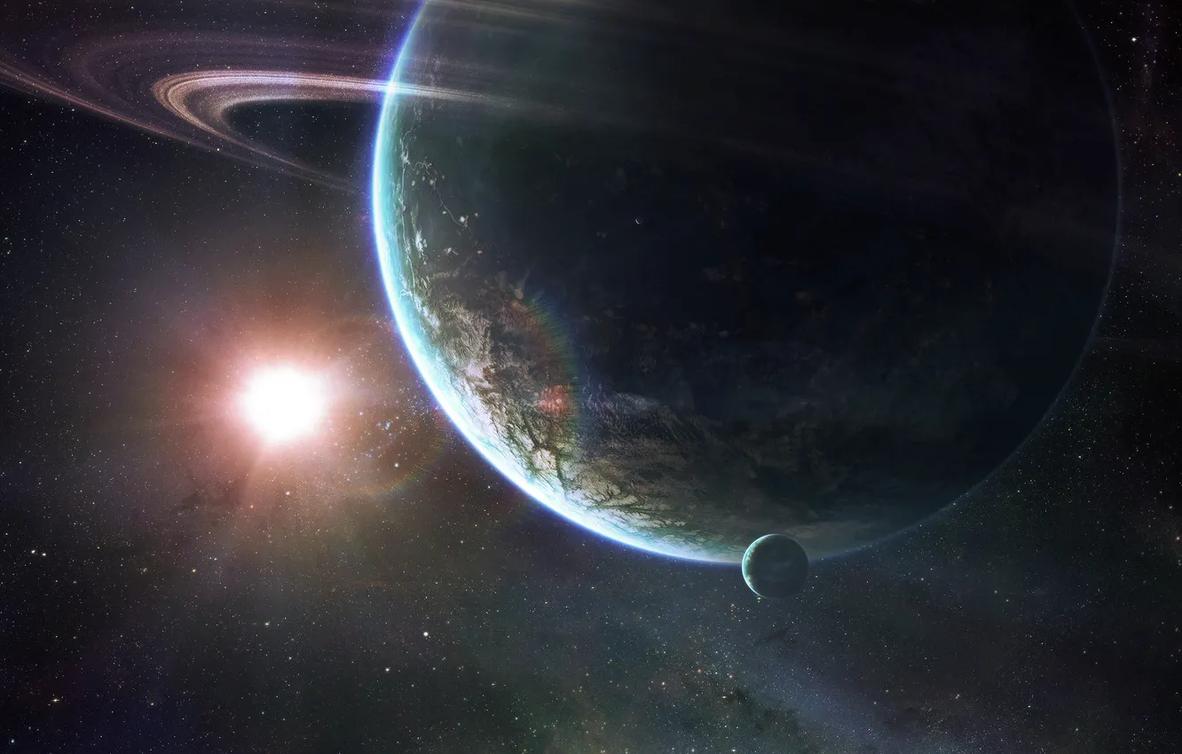 Photo wallpaper space, universe, cosmos, planet