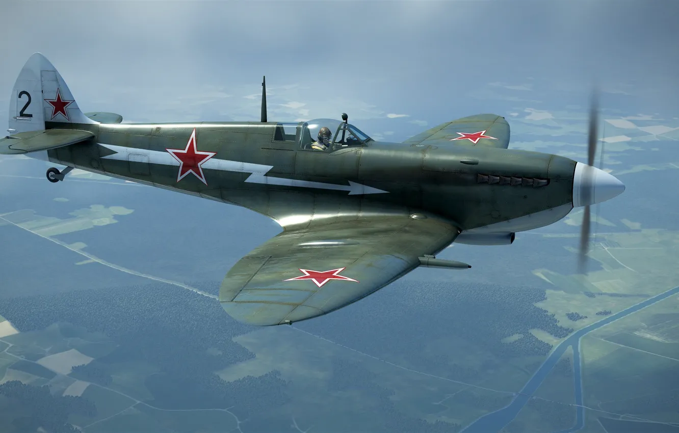 Photo wallpaper Britain, Spitfire Mk.IXe, Frontline fighter, Reginald Joseph Mitchell