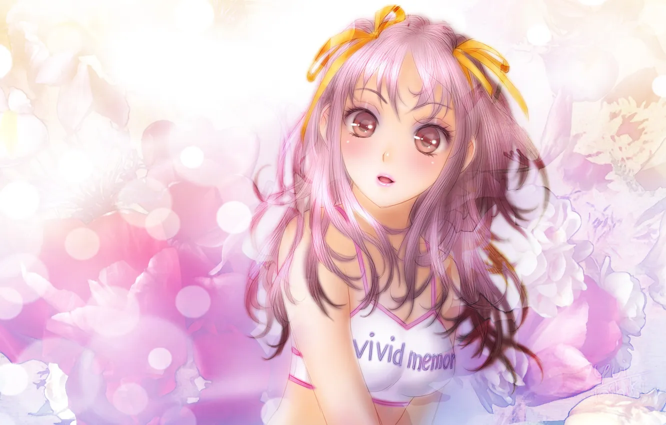 Photo wallpaper flowers, anime, art, girl