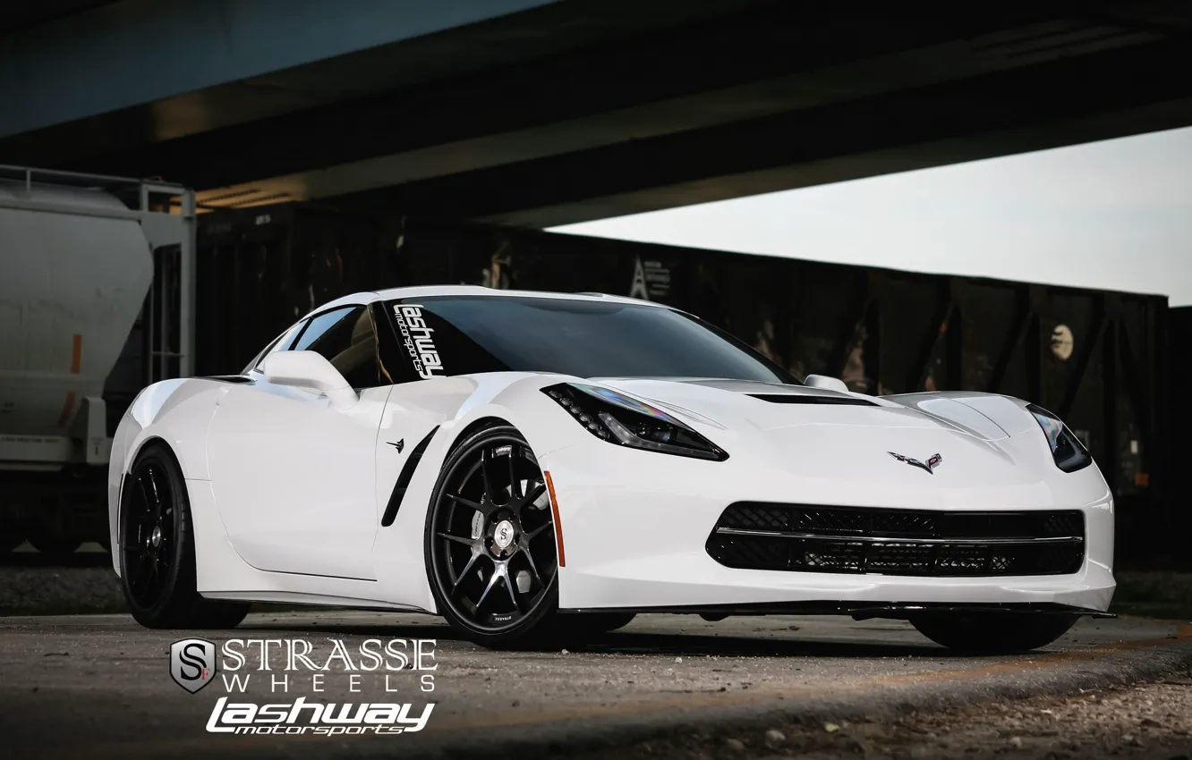 Photo wallpaper Corvette, wheels, Stingray, strasse, lashway motorsports