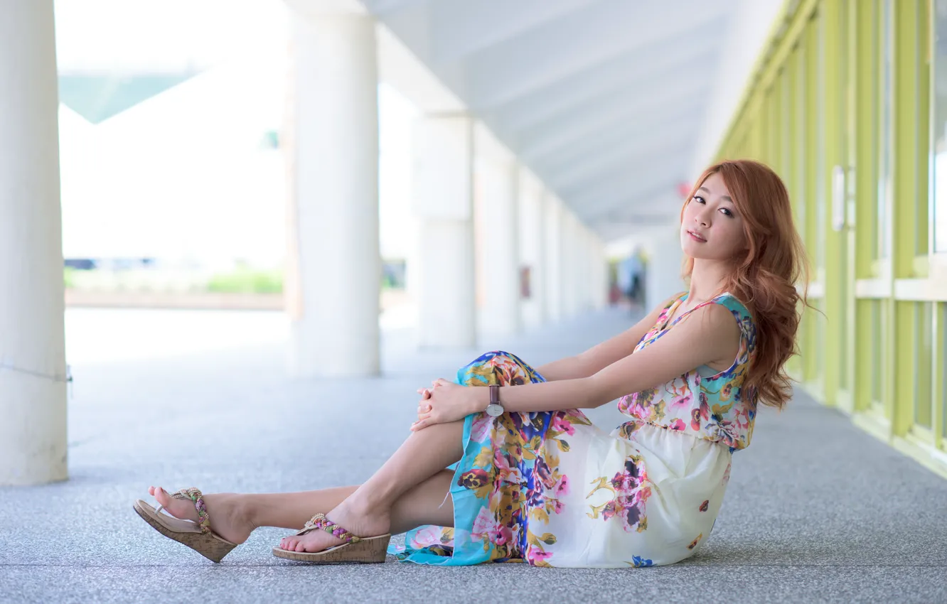 Photo wallpaper summer, look, girl, face, hair, dress, Asian