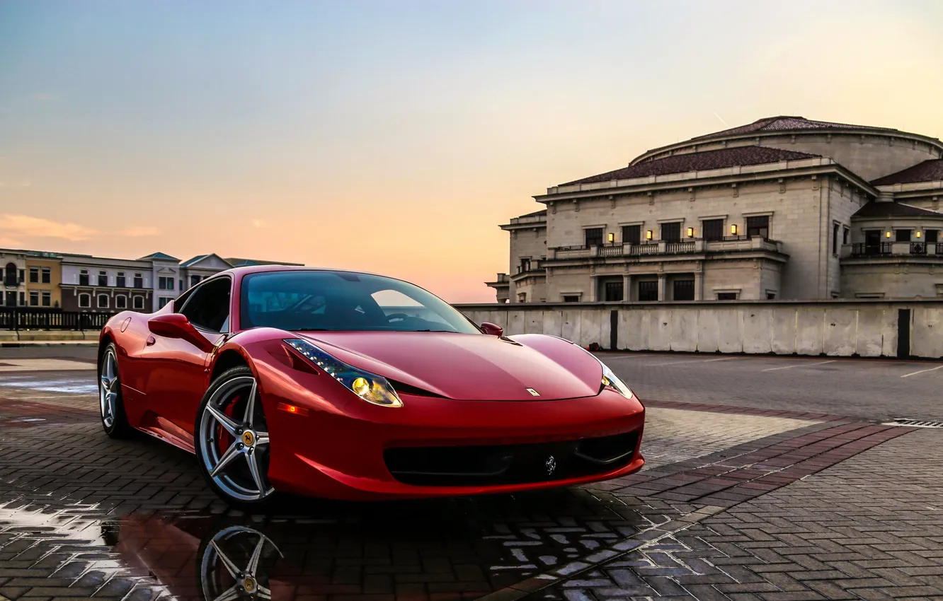 Photo wallpaper car, red, ferrari, sportcar