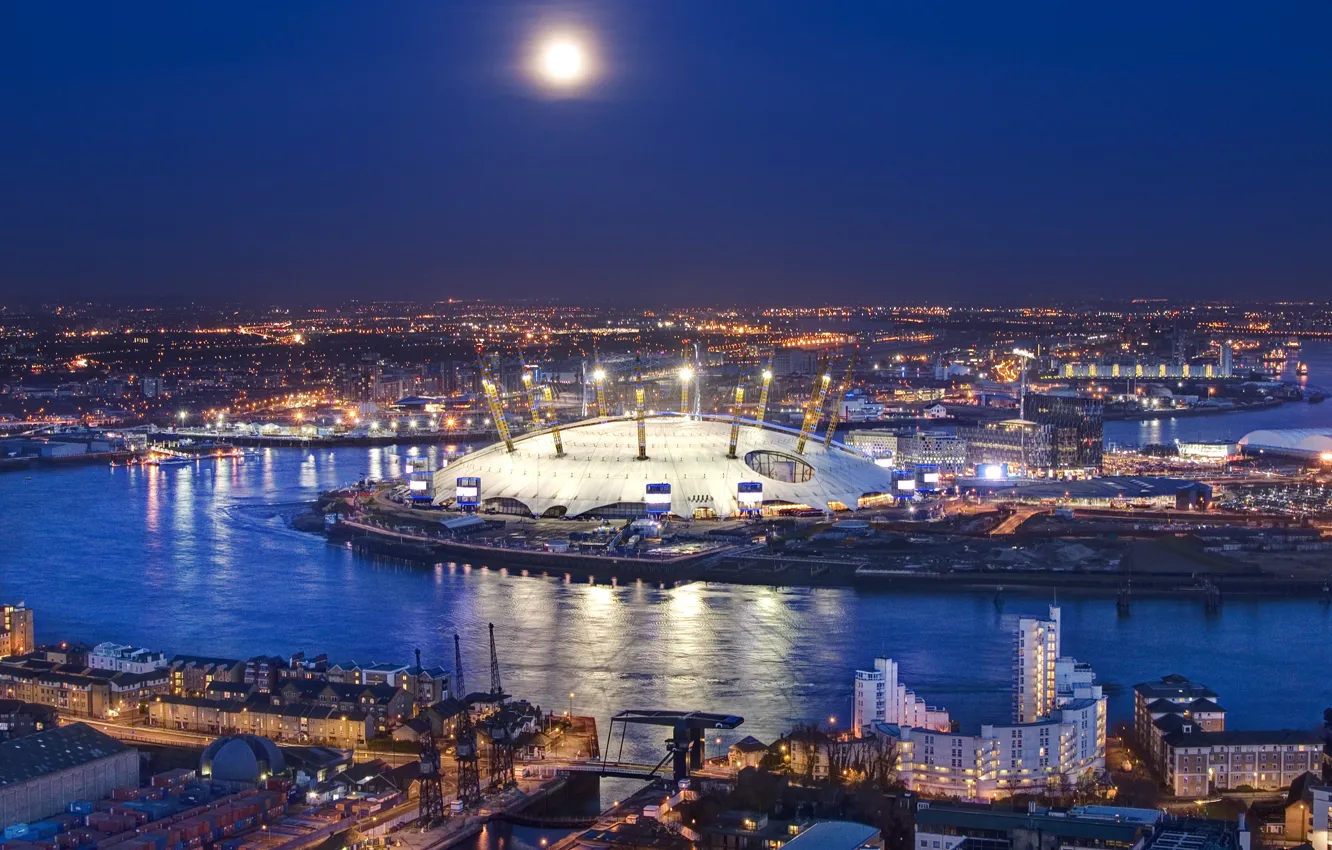 Photo wallpaper London, England, Thames, O2 Arena