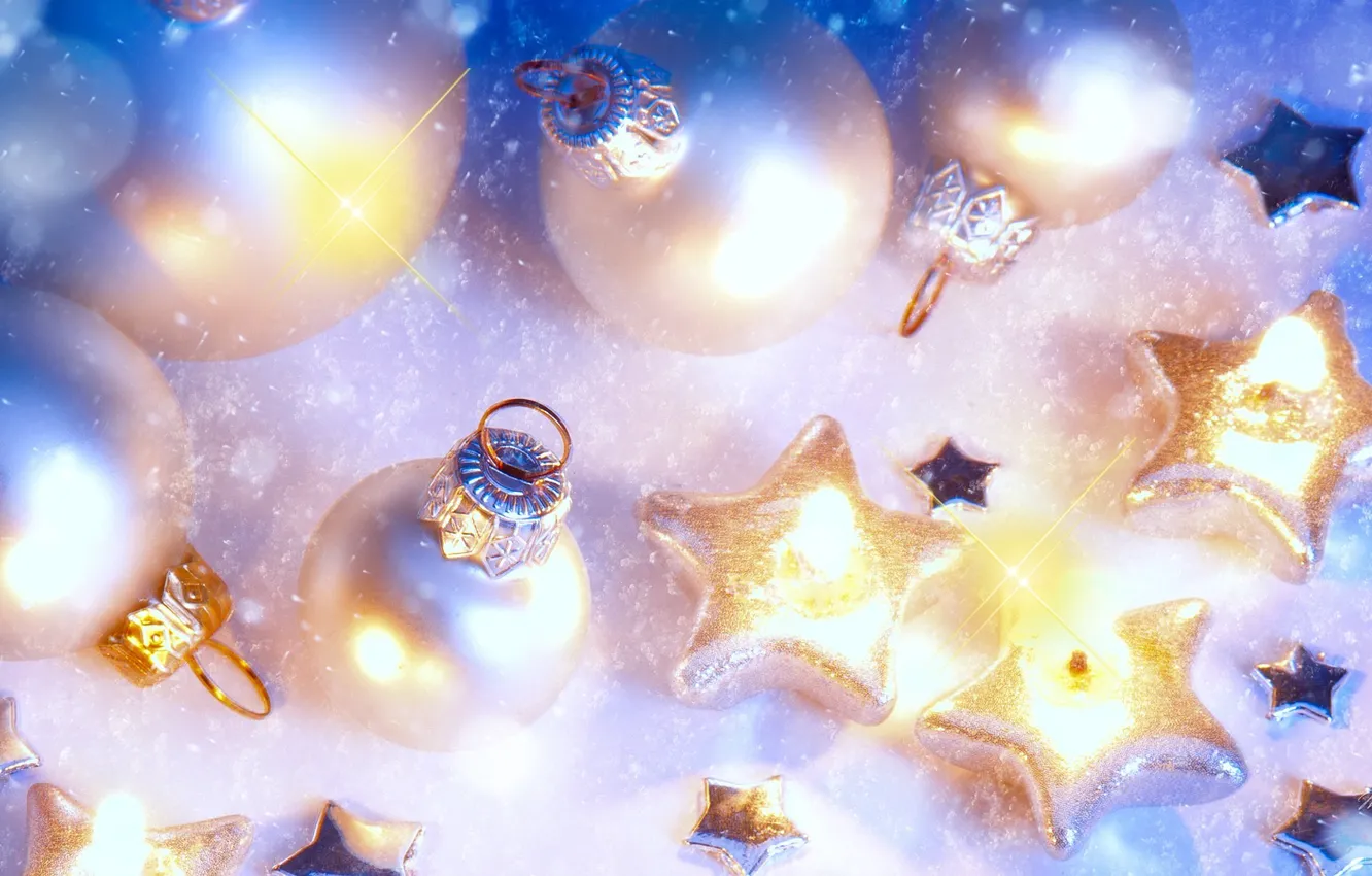 Photo wallpaper balls, toys, new year, Christmas, decoration