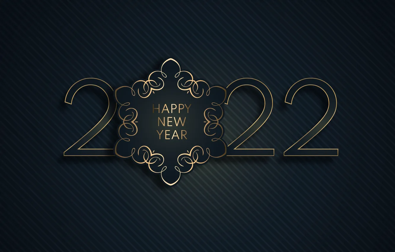 Photo wallpaper gold, new year, figures, golden, black background, New Year, luxury, decoration