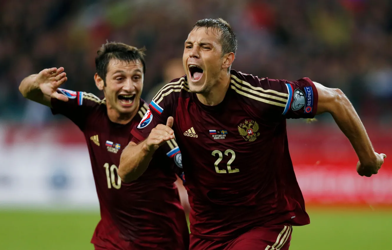 Photo wallpaper joy, football, Russia, Russia, goal, football, Team, Alan Dzagoev