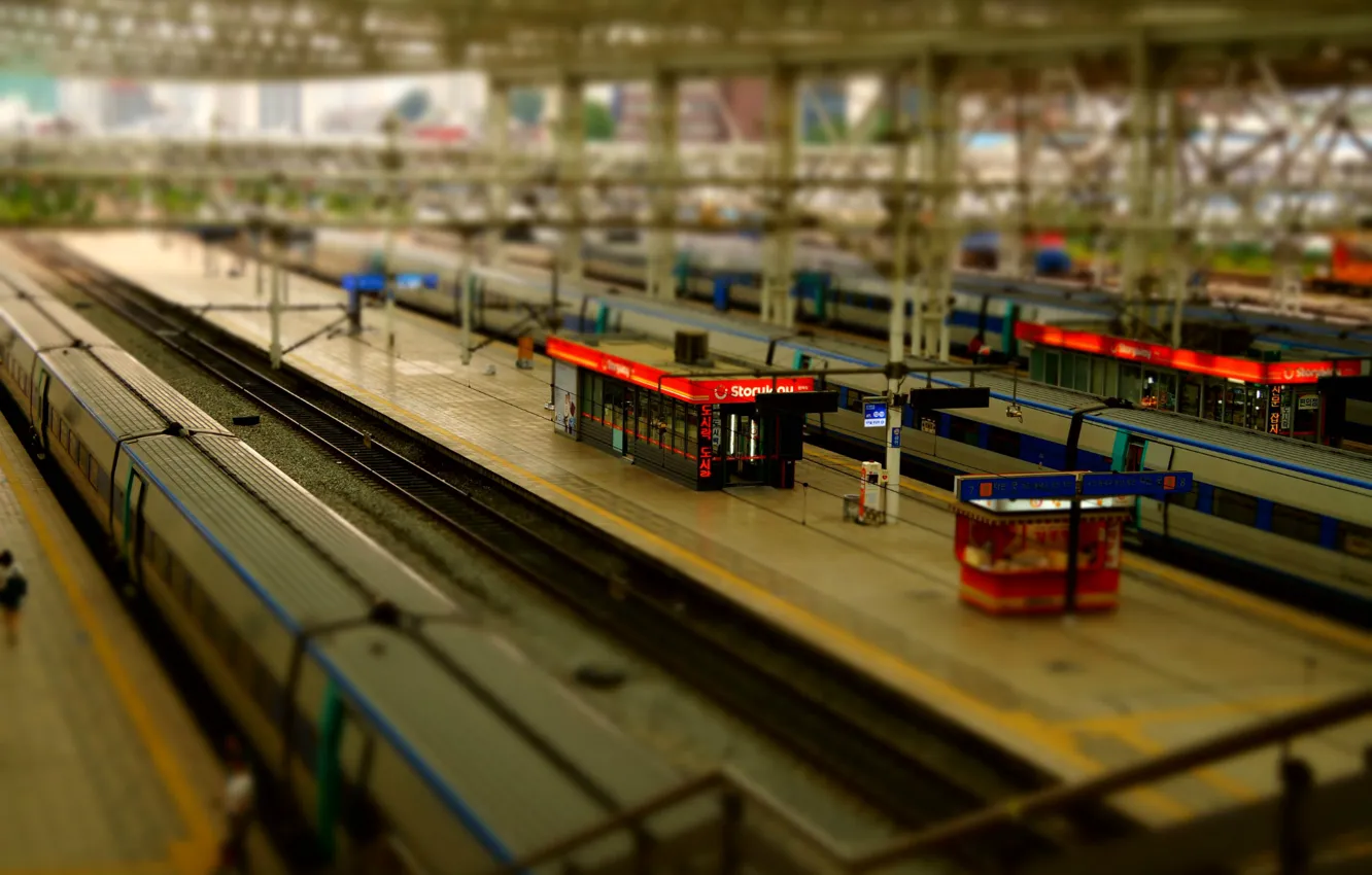 Photo wallpaper cars, tilt shift, tilt shift, Seoul, Central Statiom, well.d. station