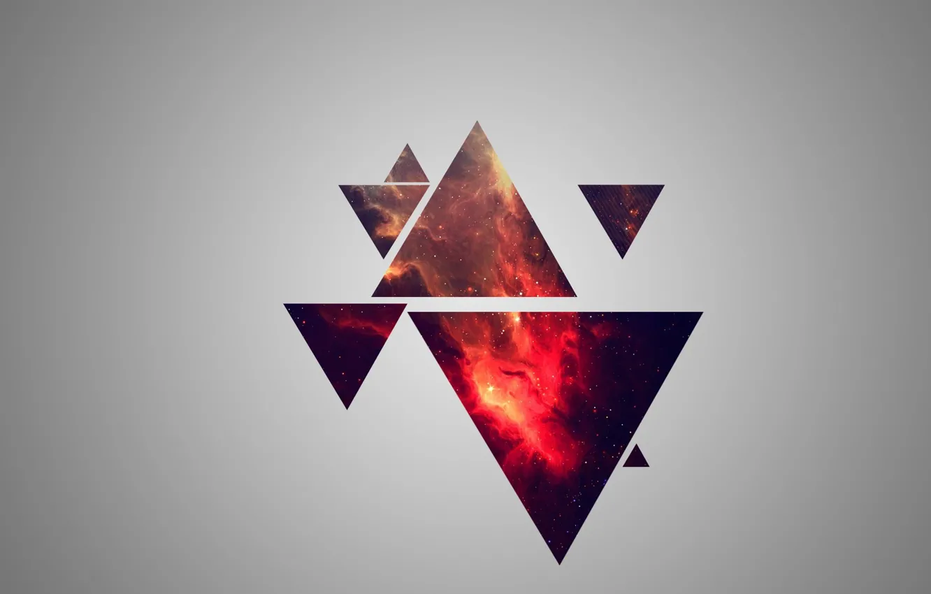 Photo wallpaper Stars, Space, Grey background, Triangles, Cosmos, Triangles
