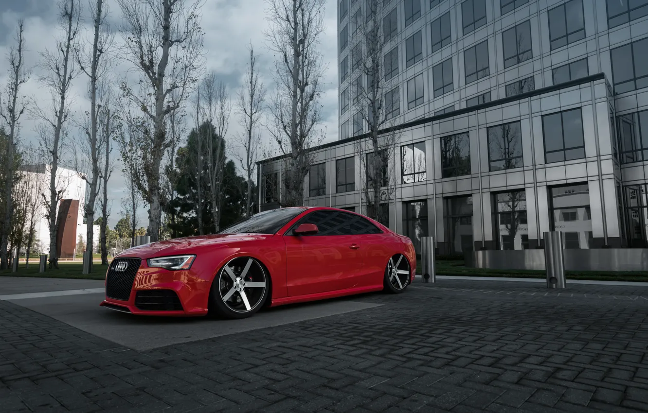 Photo wallpaper Audi, Red, RS5, Vossen, Whels