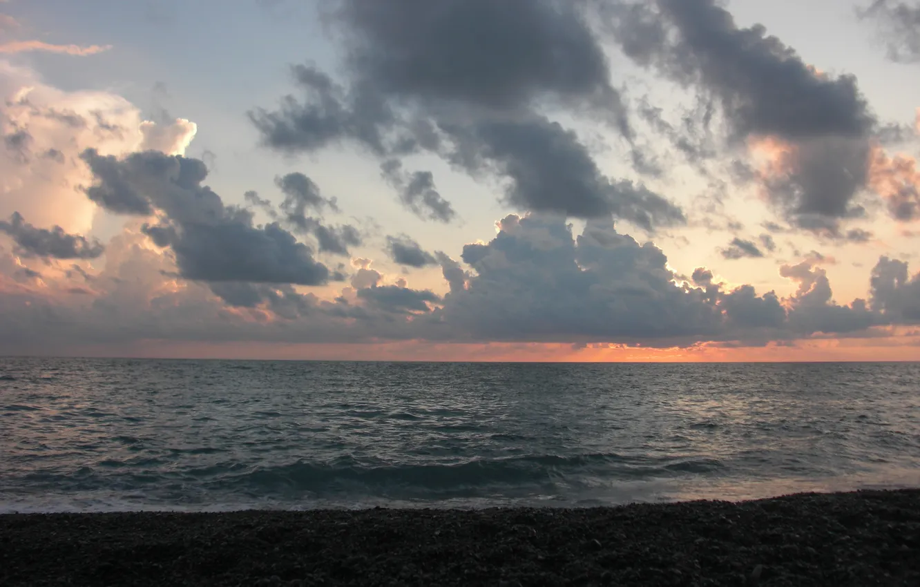 Photo wallpaper sea, the sky, sunset