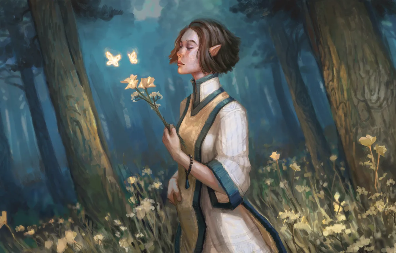 Photo wallpaper girl, fiction, elf