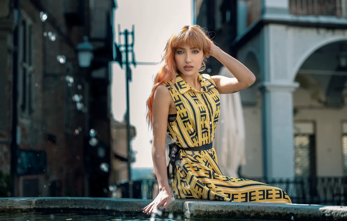 Photo wallpaper look, sexy, pose, hair, dress, beauty, Francesca